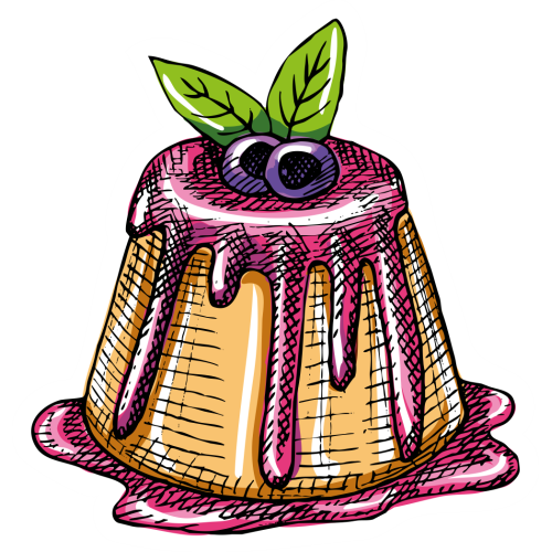 Autocollant Pâtisserie Flan Myrtilles