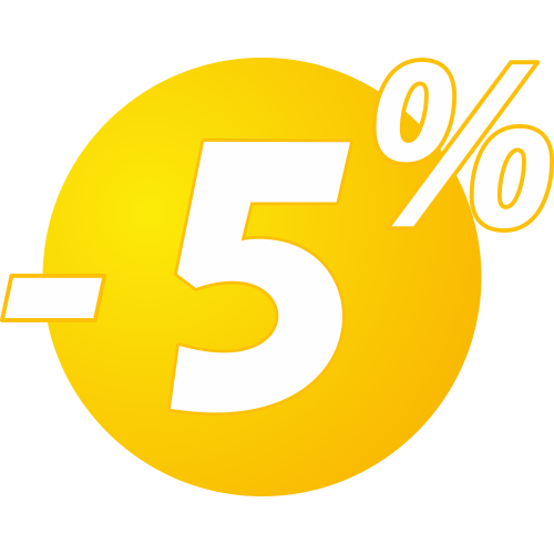 Autocollant Soldes 5% Bulles Jaunes