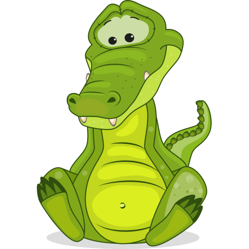 Autocollant Mignon Crocodile