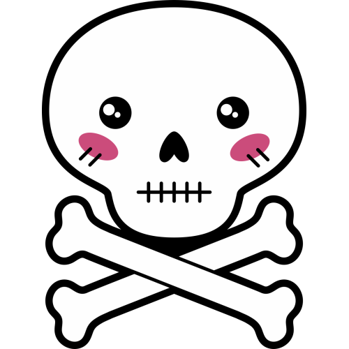 Autocollant Tête De Mort Cartoon Neutre