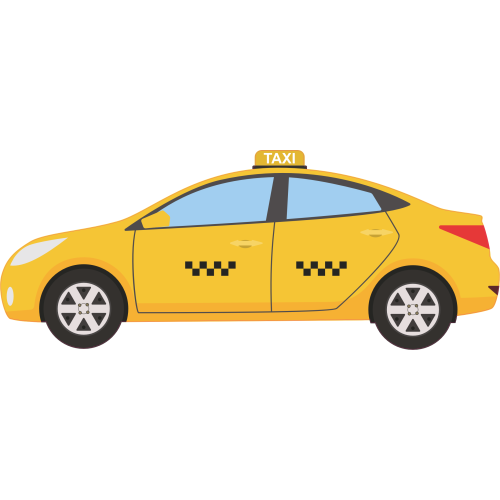 Autocollant Métier Transport Taxi jaune Droite