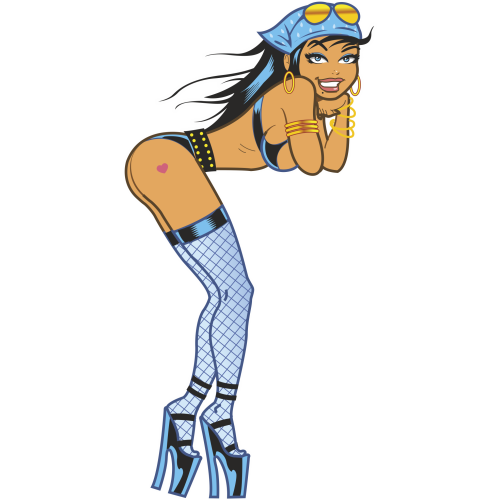 Autocollant Pin Up Sexy Racing