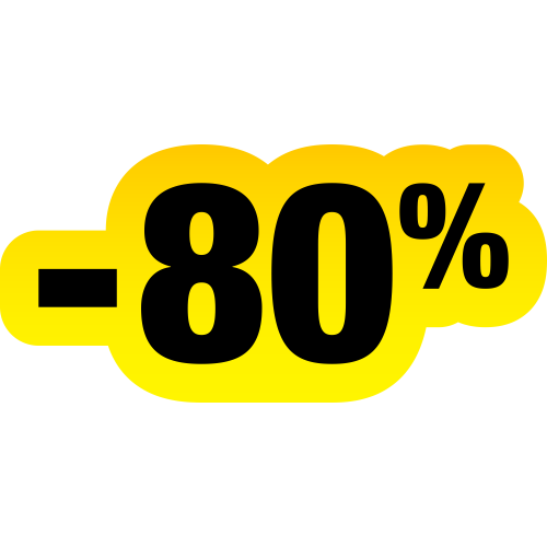 Autocollant Soldes Jaunes Et Noir -80%