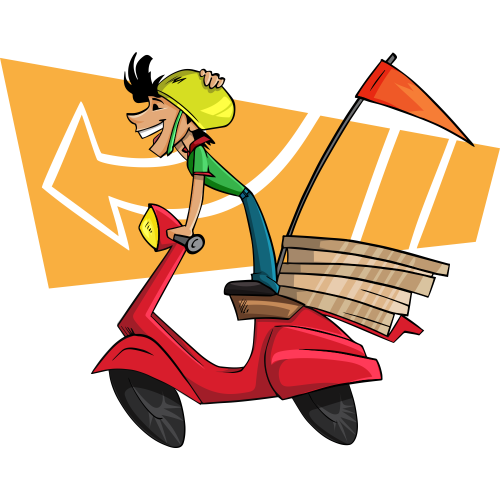 Autocollant Livreur Pizza