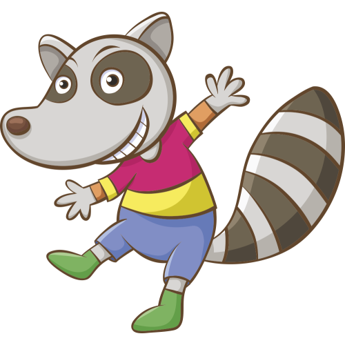 Autocollant Enfant Raton Laveur