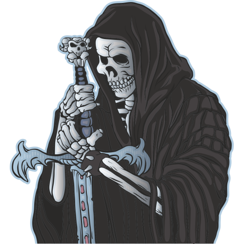 Autocollant Squelette épée