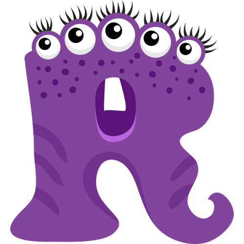 Autocollant Alphabet Enfant Monstre R