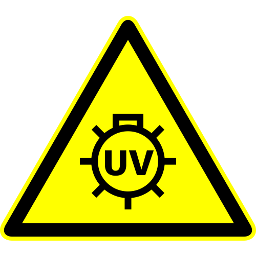 Autocollant Panneau Danger Uv