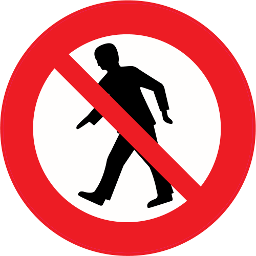 Autocollant Panneau Interdiction Aux Piétons De Passer