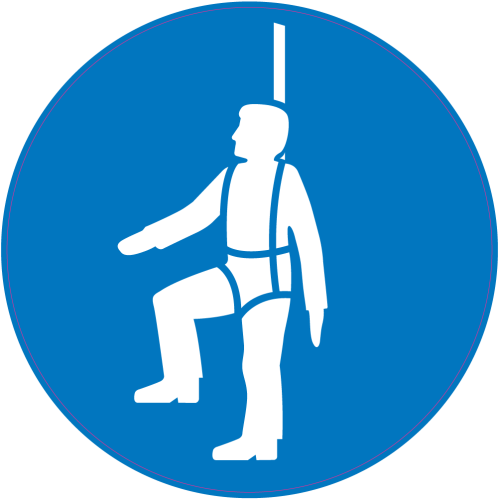 Autocollant Panneau Obligation Porter Baudrier