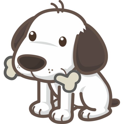 Autocollant Animaux Chien Os