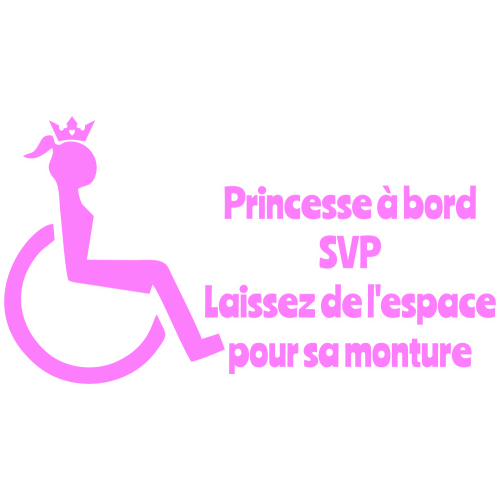 Autocollant Handicapé Princesse