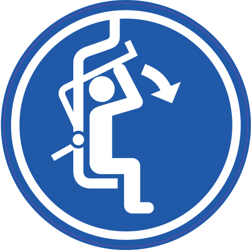 Autocollant Panneau Obligation Abaisser Sécurité Télésiège