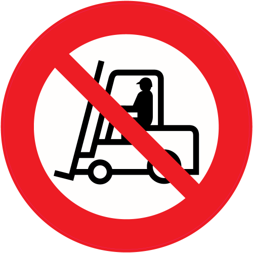 Autocollant Panneau Interdiction Aux Chariots élévateurs