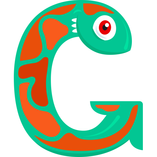 Autocollant Alphabet Monstre Enfant Lettre G