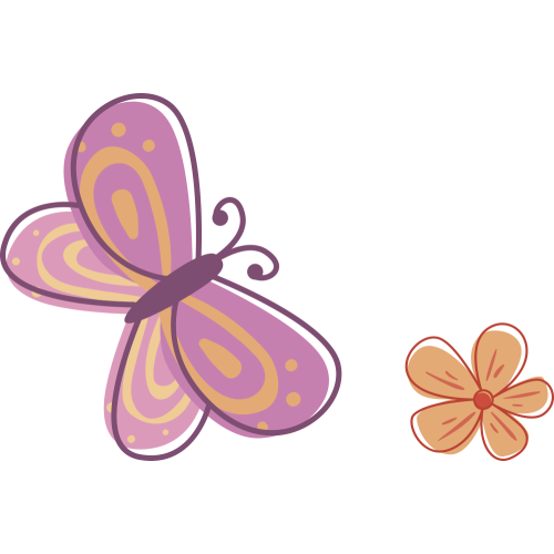 Autocollant Papillon Fleur