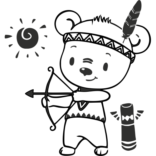 Sticker Ourson Indien