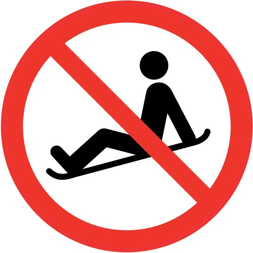 Autocollant Panneau Interdiction De Glisser
