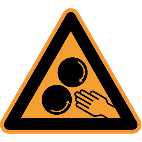 Autocollant Panneau Danger Cylindres Rotatifs