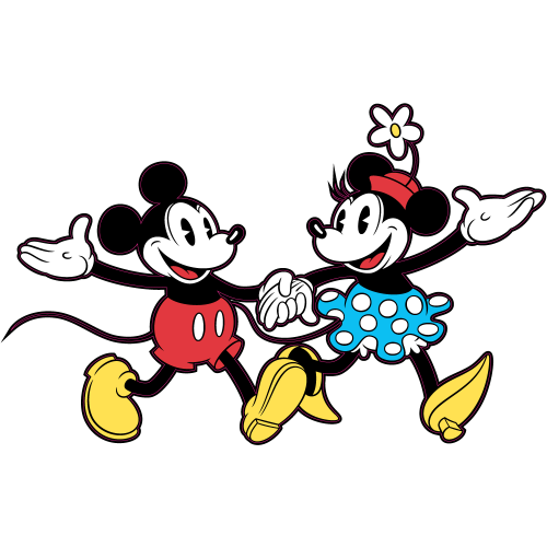 Autocollant Mickey Et Minnie Original