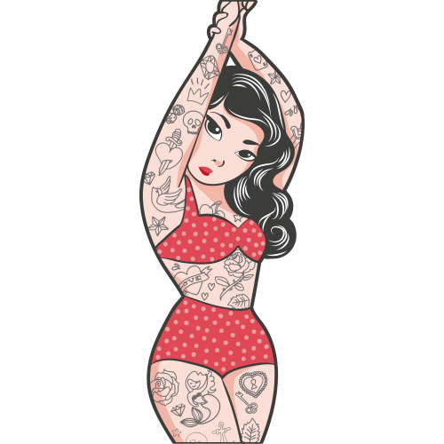 Autocollant Pin Up Tatouage
