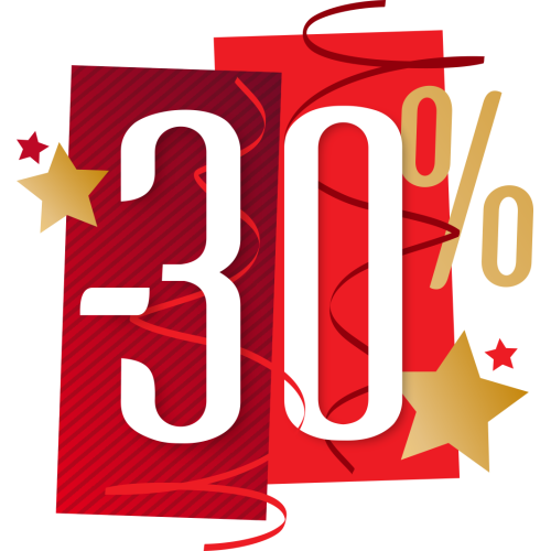 Autocollant Soldes Fêtes -30%