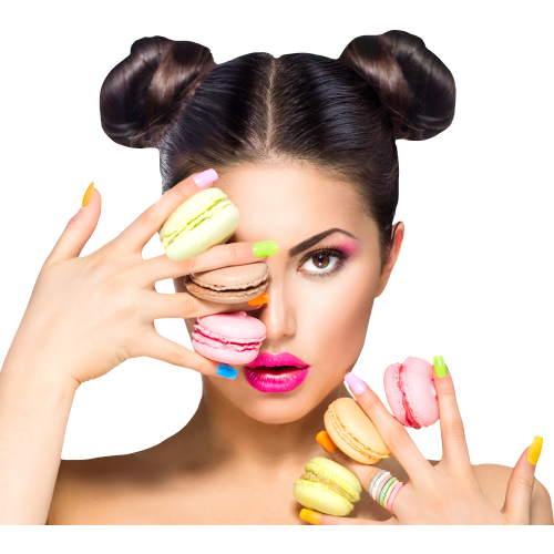 Autocollant Alimentation Macaron Femme 1