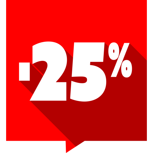 Autocollant Soldes -25% Carré Rouge