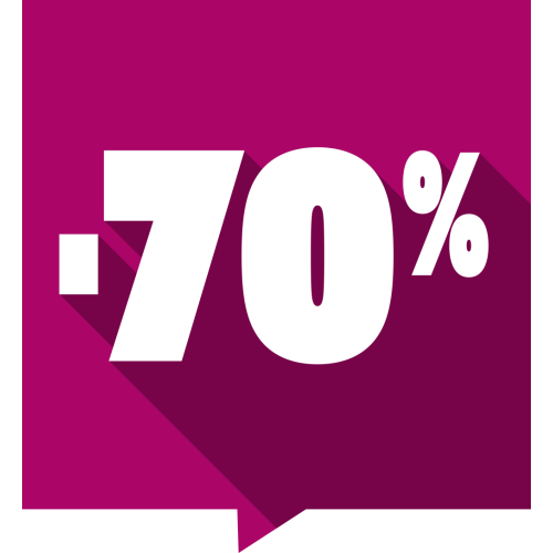 Autocollant Soldes -70% Carré Couleurs