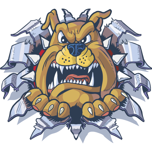 Autocollant Mascotte Bulldog