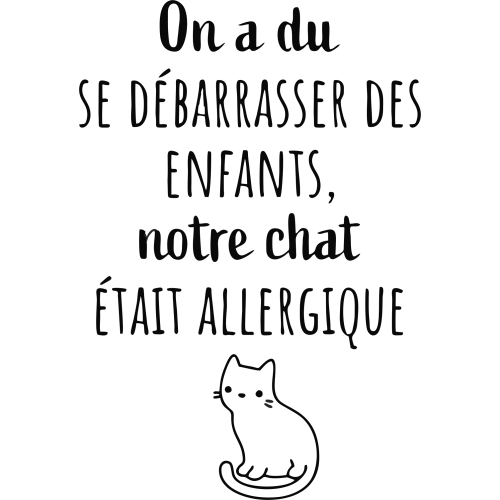 Sticker Chat Allergique Aux Enfants