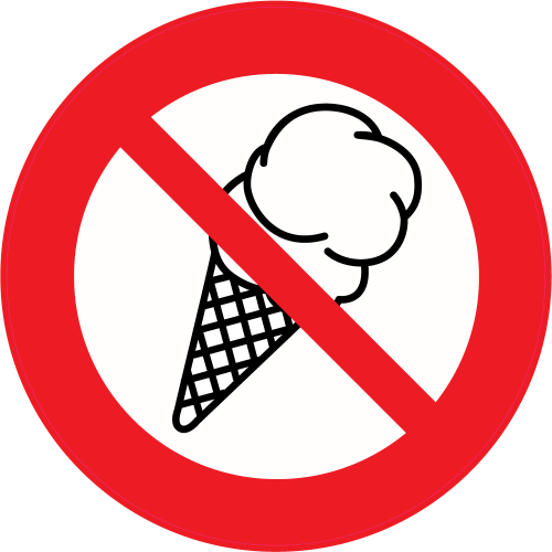 Autocollant Panneau Interdiction Glace Interdite