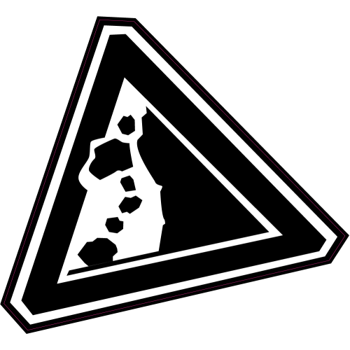 Autocollant Panneau Bomb Danger Chute De Pierres