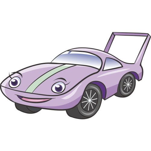 Autocollant Voiture Enfant Course Violette