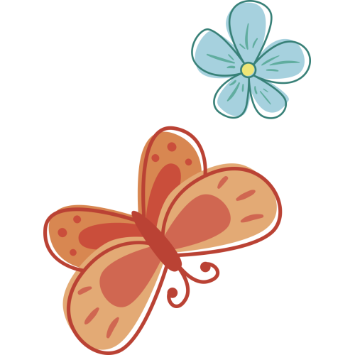 Autocollant Papillon Fleur