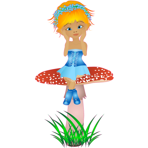 Autocollant Fille Champignon