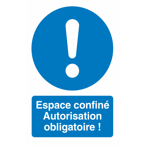 Autocollant Espace Confiné / Autorisation Obligatoire !