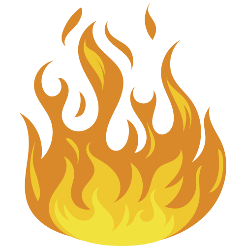 Autocollant Flamme orange 6