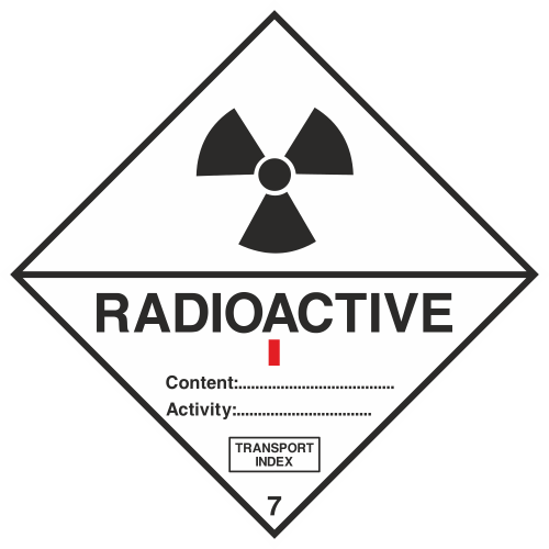 Autocollant Transport Radioactif 7a Ia