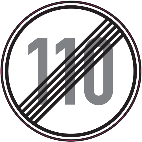 Autocollant Pannepanneau Indication Fin Limitation Vitesse 110km/h