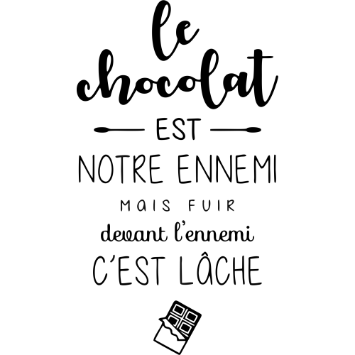 Sticker Le Chocolat Est Notre Ennemi