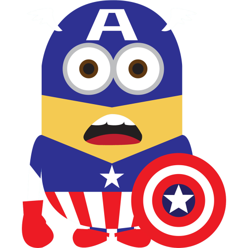 Autocollant Minion Captain America