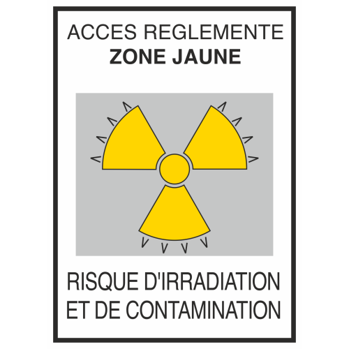 Autocollant Risque D'irradiation Et De Contamination Jaune