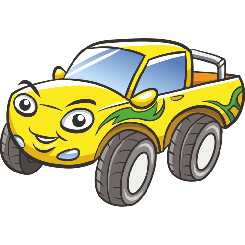 Autocollant Voiture Enfant 4x4 Jaune