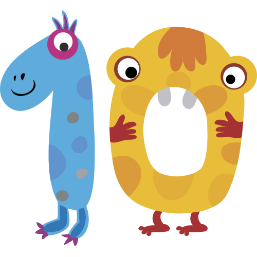 Autocollant Numéro Monstre Enfant