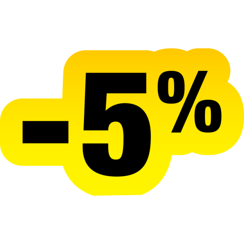 Autocollant Soldes Jaunes Et Noir -5%
