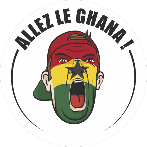 Autocollant Football Allez Le Ghana