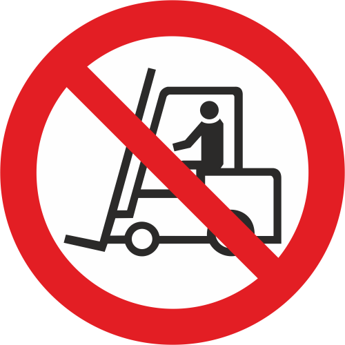 Autocollant Interdiction  Aux Véhicules De Manutention