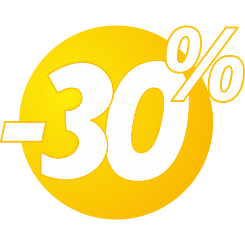 Autocollant Soldes 30% Bulles Jaunes