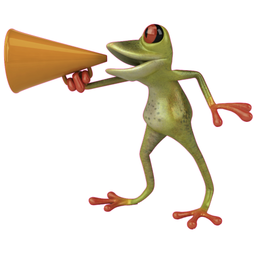 Autocollant Grenouille Megaphone